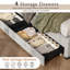 Base de lit tapissier avec rangement à 4 tiroirs et éclairage DEL-910956780