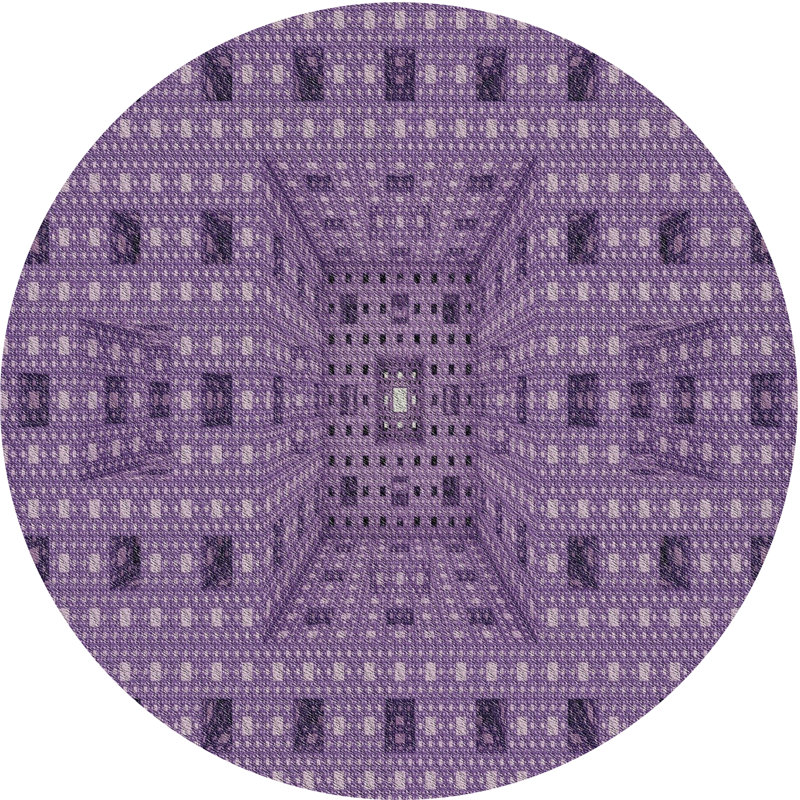 Tapis mauve à métier motorisée, Rond 6 pi