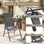 Foldable Outdoor Garden Dining Chairs, 7-Level Adjustable Reclining Backrest with Armrests-124811085