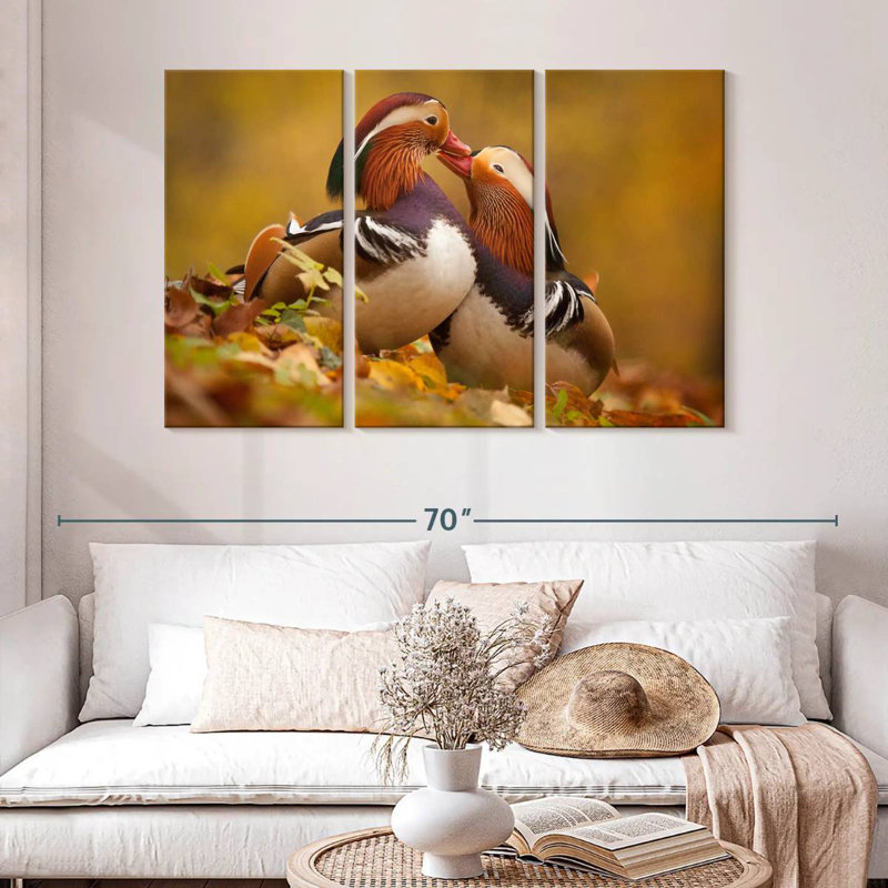 Brampt Loving Mandarin Ducks, 32" H x 50" W