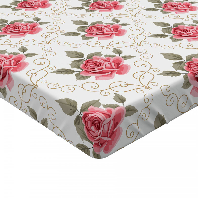 Microfiber Floral Fitted Sheet, Twin XL Fitted Sheet
