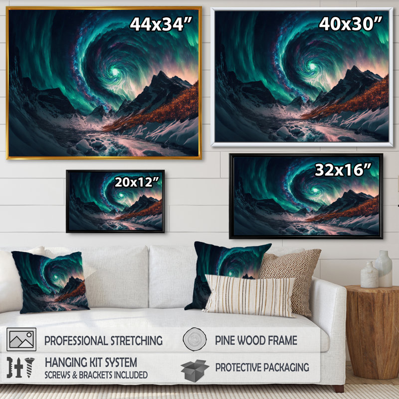 Aurore boréale Magical Northern Lights II - reproduction sur toile, H 34 po x l 44 po x P 1,5 po