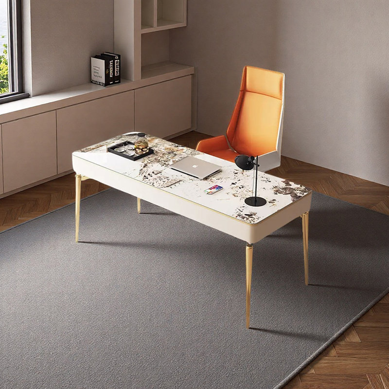 Bureau sécuritaire et réfléchi, Noir / blanc, H 29,92 po x l 47,24 po x P 23,62 po