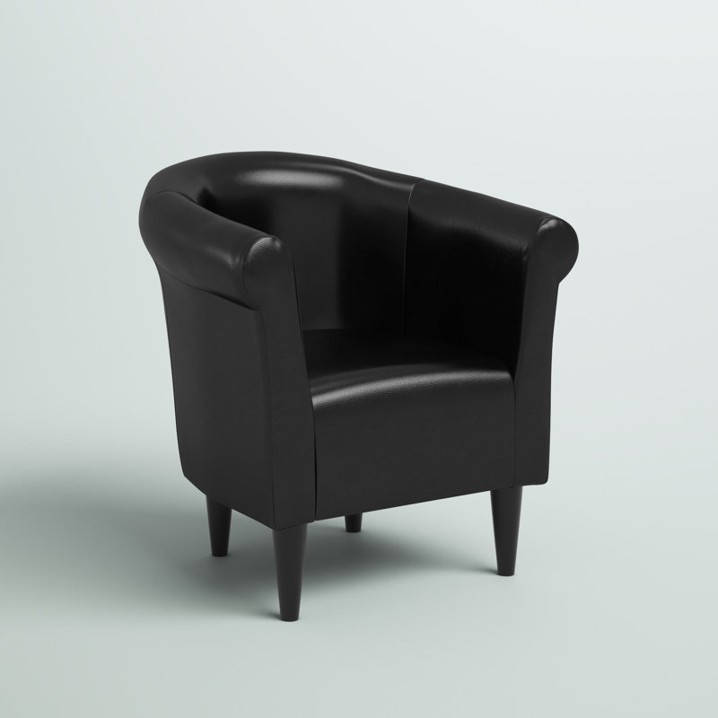 Fauteuil demi-tonneau l 30,5 po Liam, Similicuir gris anthracite