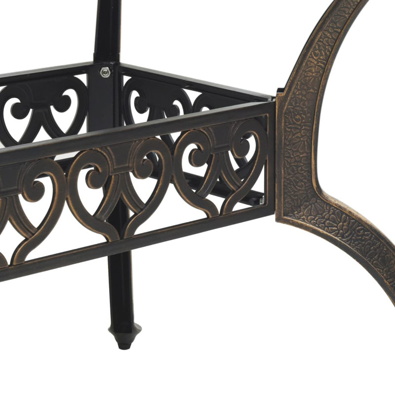 Garden Table Outdoor Dining Table Balcony Side Table Cast Aluminium, Bronze/Black