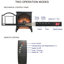 Foyer électrique à quartz infrarouge 18 pouces à flamme 3D - 1 500 W de chaleur, 5 000 / H, portatif, sécuritaire, température de luminosité réglable, télécommande, maintient l'humidité