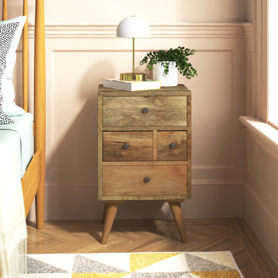 Leonardo 36cm W Solid Wood Bedside Table
