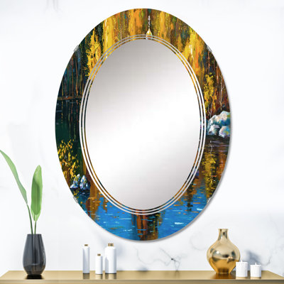 Miroir de salle de bain ovale mural