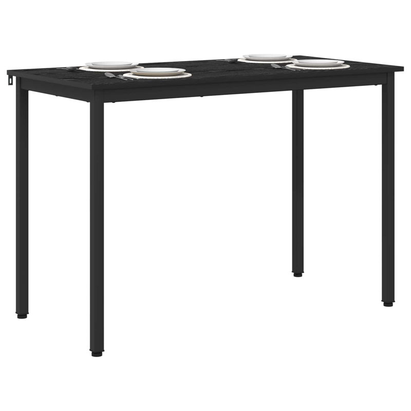 Metal Base Dining Table, Black, 75cmH x 110cmL x 55cmW