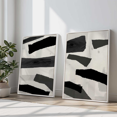 12" X 8" Sable Layers, Set of 2 Print on Canvas in a Polished Chrome Frame