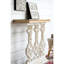 Console en bois brun de style rétro avec base complexe, dimension ornement 32 po x 12 po