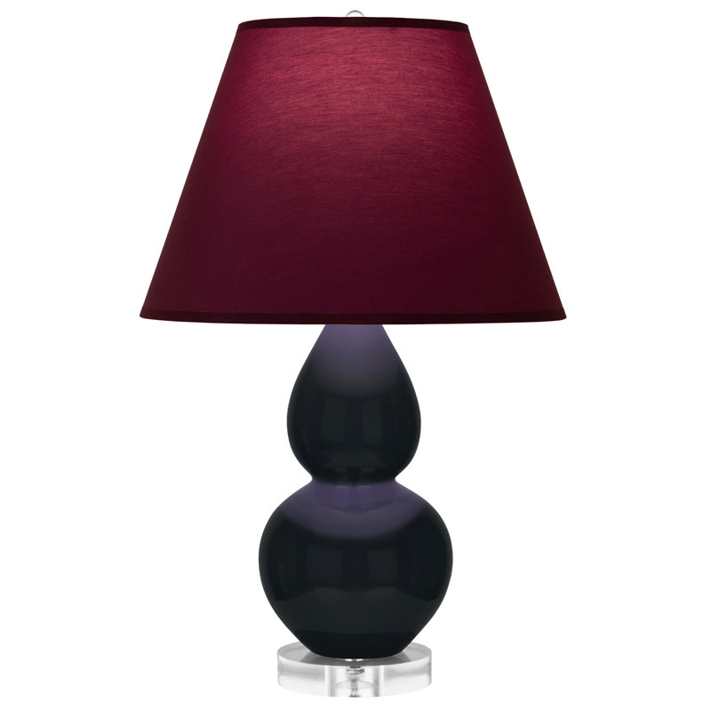 Petite lampe d'appoint à double gourde, Prune / lavande, Obsidienne