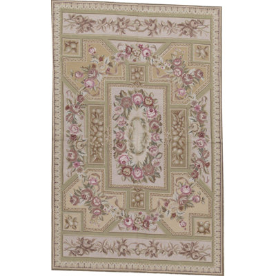 Needlepoint Wool Oriental Area Rug