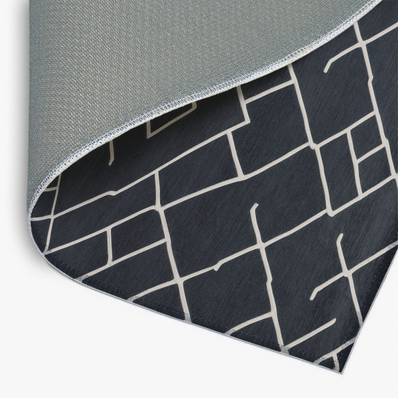 Tapis gris intérieur et extérieur Trellis, Rectangle 4pi x 6 pi