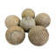 Boules décoratives en bois côtelé naturel, style ferme côtière, ensemble de 6, pour remplir les bols, 10 cm de diamètre