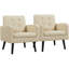 Fauteuil moderne en similicuir capitonné-277769037
