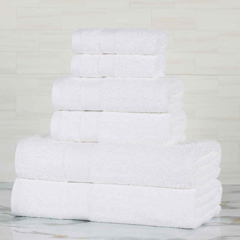 Ensemble de serviettes de bain 6 pièces, Blanc