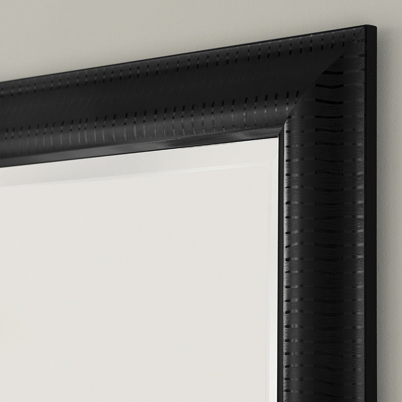 Abbeyville Framed Wall Mounted Accent Mirror, 102.5cm H x 74.5cm W, Black
