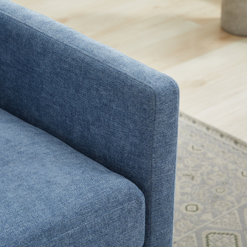 Chaises d'appoint pivotantes, chaise moderne en chenille bleue pour salon à la maison