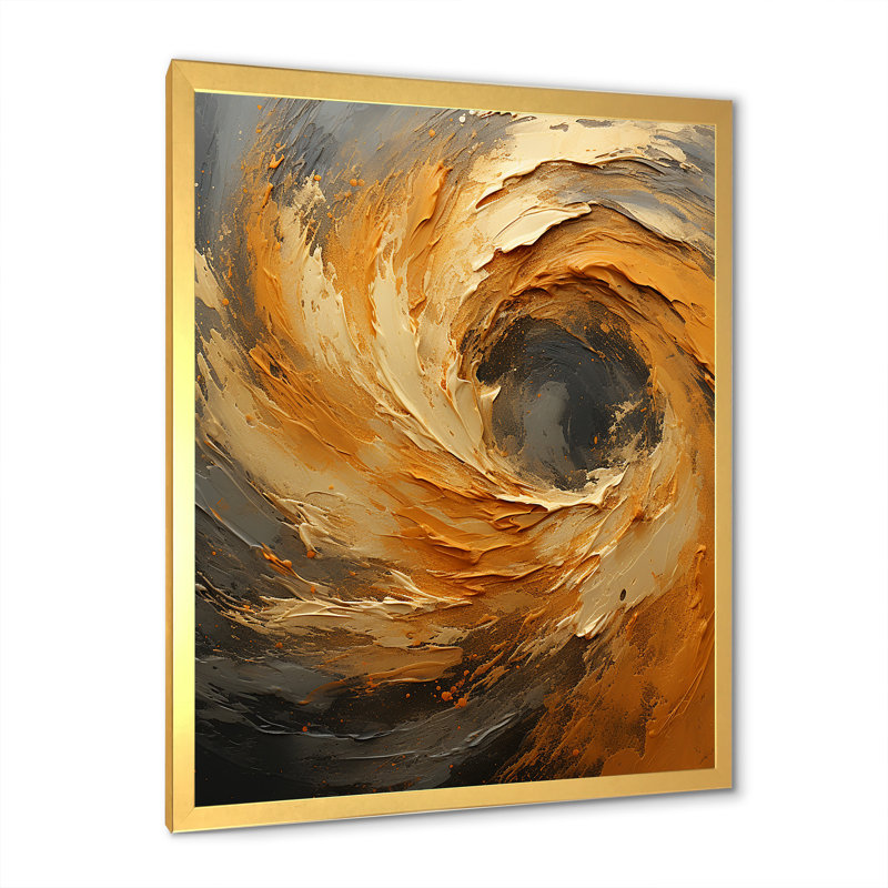 Golden Orange Surge I, reproduction d'art sur toile, H 20 po x l 12 po x P 1 po, Cadre doré simple