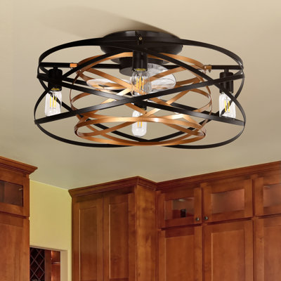 Ventilateur de plafond en cage 22,8 po avec ensemble d'éclairage et télécommande Digregorio