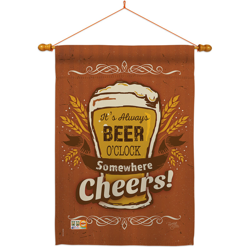 Ensemble de drapeau à 2 faces 40" x 28" it’s always beer heure