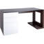 Glass Top Solid Wood Base Writing Desk