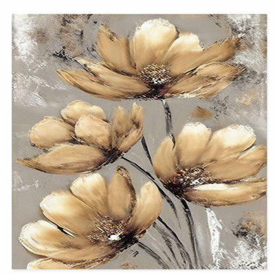 Impression florale de fleurs dorées modernes sans cadre