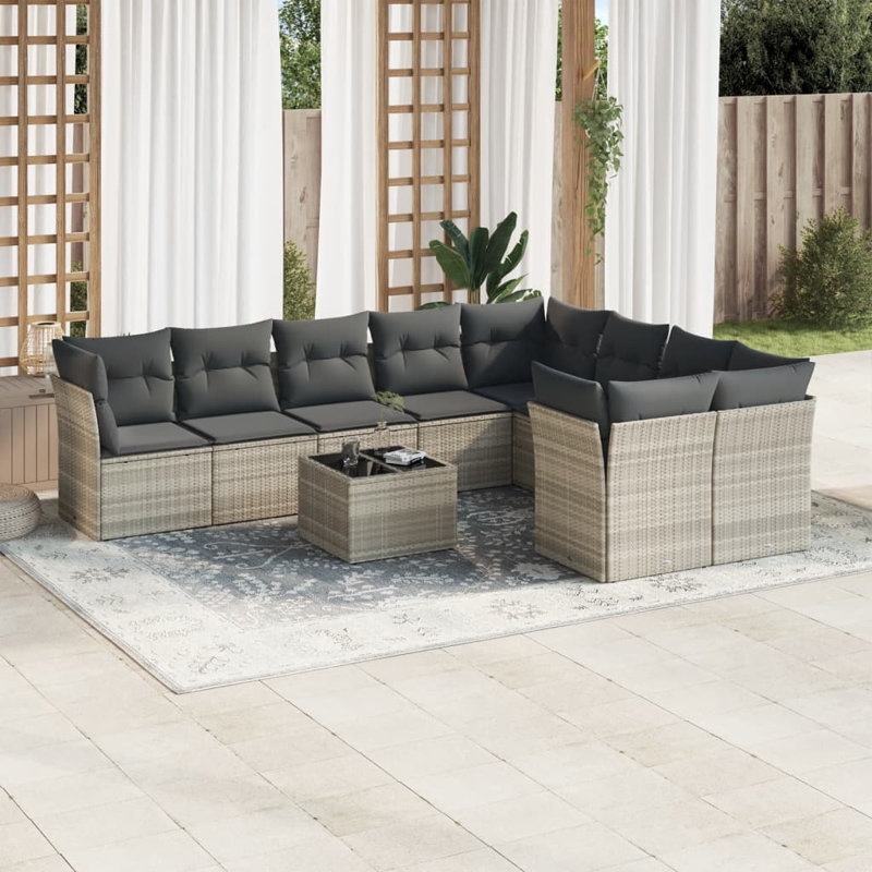  Garden Sofa Set Light Grey