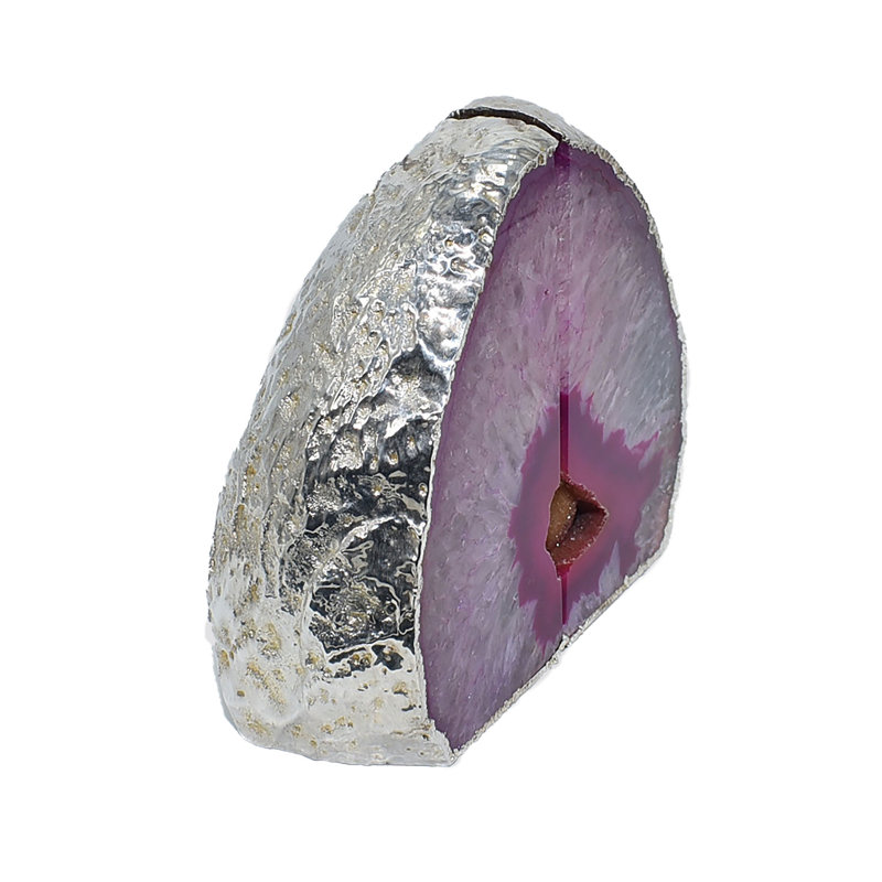 Serre-livres antidérapant Agate, Rose / argenté, H 4,5 po x l 5,5 po x P 2 po