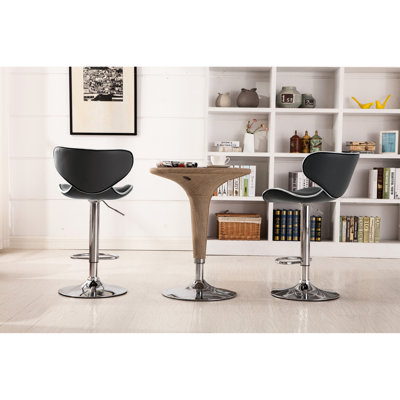 Pivot réglable, base grise, siège en similicuir, coussins injectés de mousse, rotation à 360 degrés, pour les meubles de bar, de bureau et de salon, revêtement gris, de 2 sièges avec base pour la vie, la salle à manger et l'extérieur