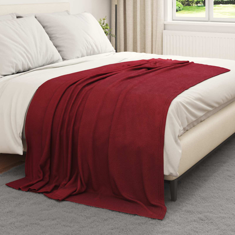 5.5-51 Throw Blanket, 200cm x 150cm, Bordeaux Red