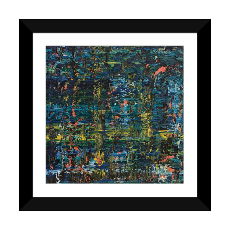 «Poseidon», reproduction sur toile, Papier avec cadre noir, H 16 po x l 16 po x P 1 po, Blanc