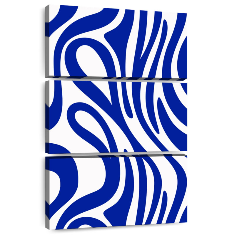 Avery Navy Blue Swirl Pattern, 57" H x 36" W