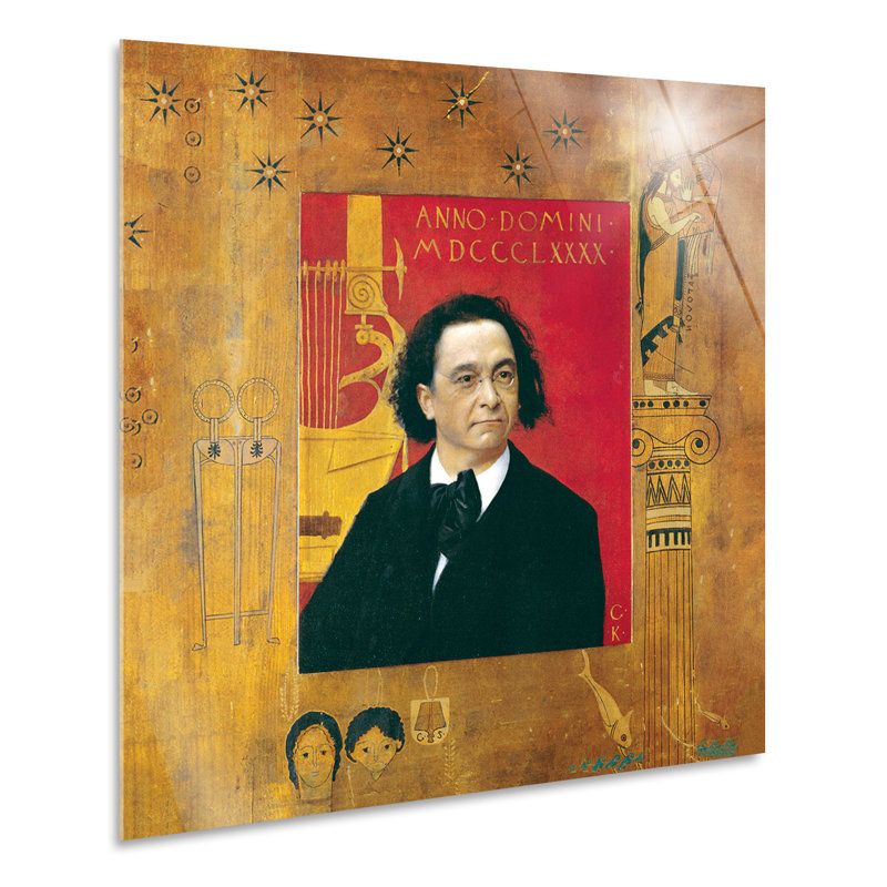 Portrait of Joseph Pembauer by Gustav Klimt - 1 Piece Painting on Glass, 65cm H x 65cm W