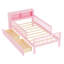 Lit simple rose avec base solide et options de rangement pour la tête de lit dans un compartiment de fabrication sécuritaire-3961793