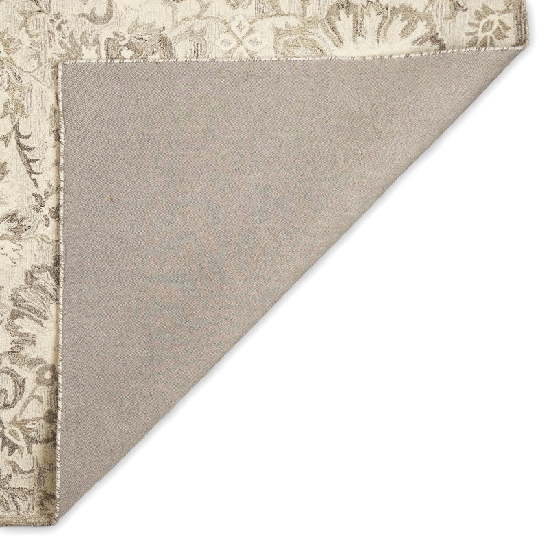 Tapis beige en laine touffeté à la main Accie, Rectangle 7 pi 6 po x 9 pi 6 po