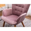 Fauteuil d'appoint contemporain en velours soyeux avec revêtement mauve, structure en bois d'hévéa massif, capitonnage à boutons en losange, garniture soudée, l 28,53 po x P 33 po x H 25 po, l 17 po x P 16,5 po-128054489