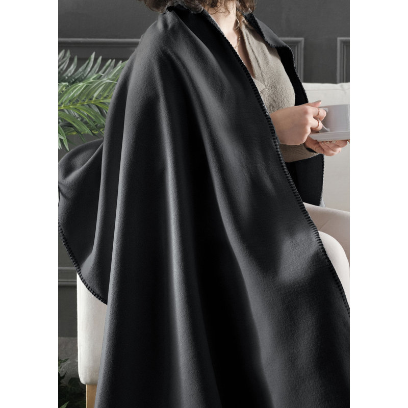 Plain Weave / Muslin Throw Blanket, Black