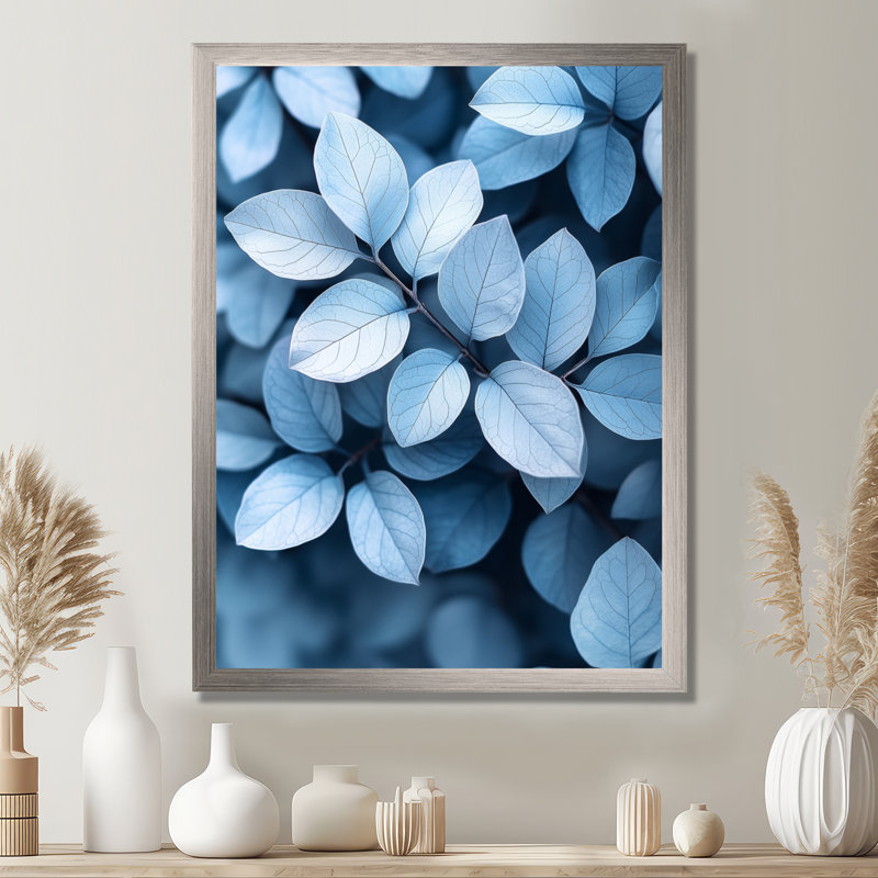 Emsworth - Floral Canvas Wall Art, Silver, 20" H x 12" W, Single Picture Framed Print