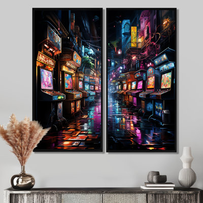 Neon Arcade Video Game Dream - Large Video Games Canvas Prints