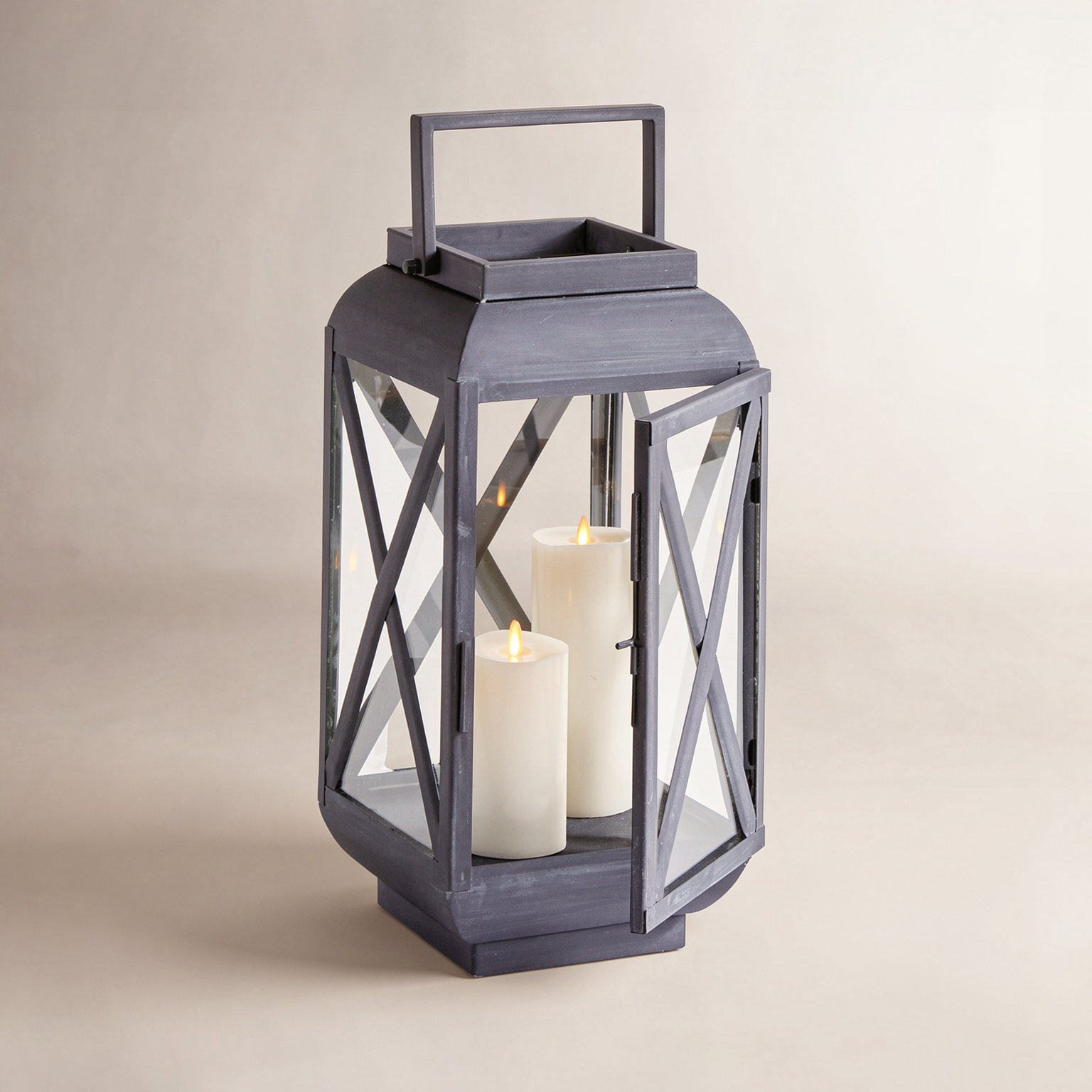18.5'' H Iron Tabletop Lantern