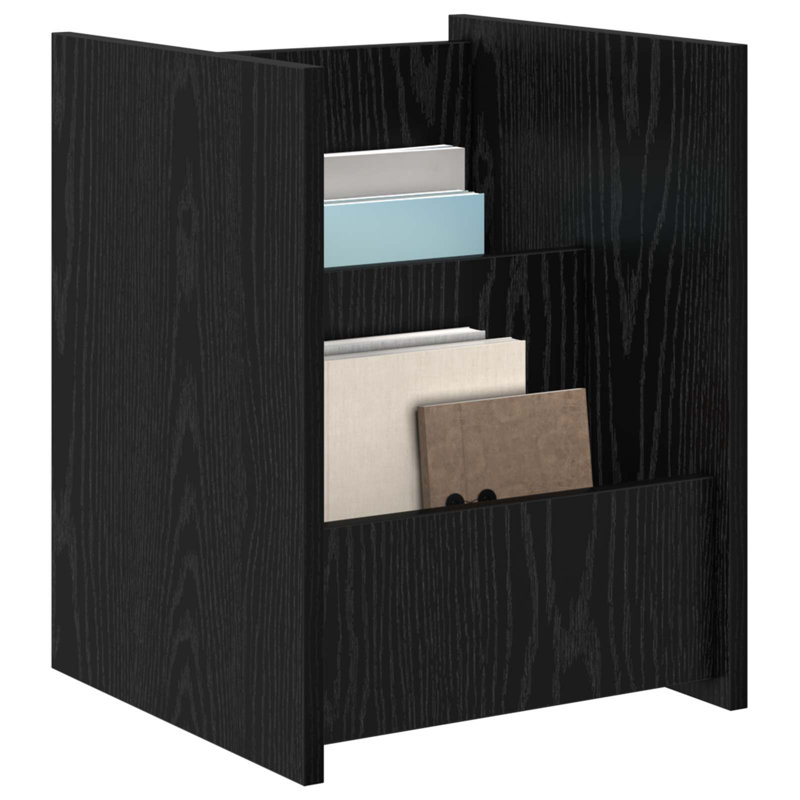 Wood Free Standing Magazine Rack, Black