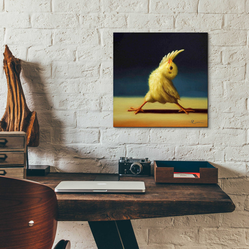 «Yoga Chick Revers Warrior» par Lucia Heffernan, H 12 po x l 12 po x P 0,13 po