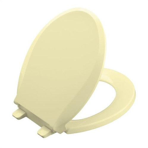 Siège de toilette Cachet à devant arrondi avec couvercle et siège à fermeture silencieuse, Soleil, Loquet non prêt