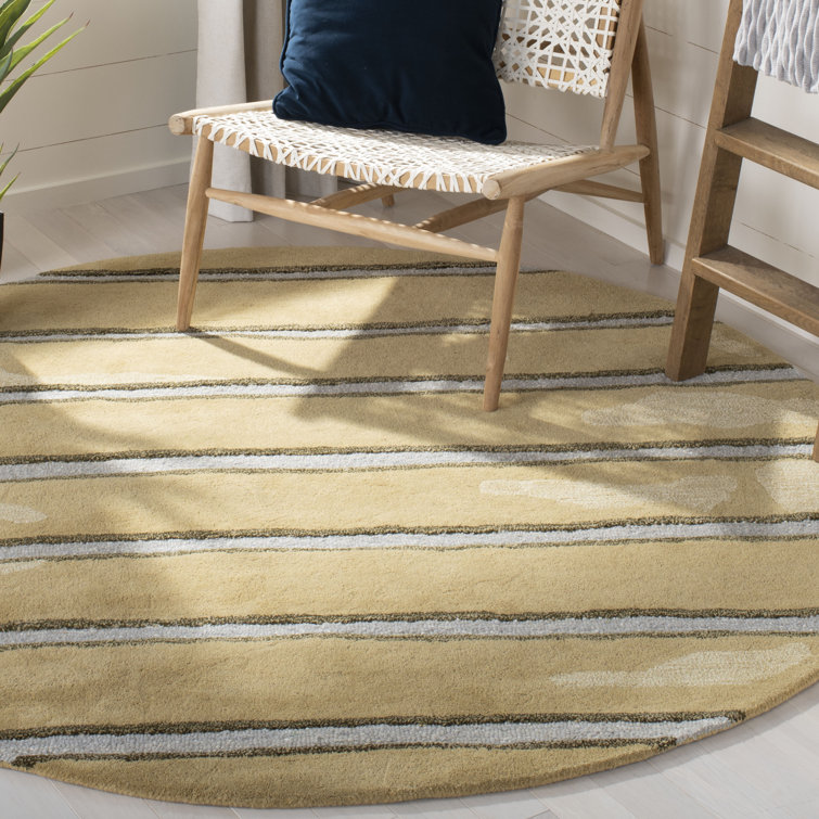 Schmier Martha Stewart Hand Tufted Wool/Viscose Striped Rug in Toffee Gold