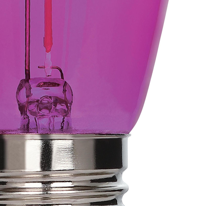 Ampoules DEL à filament omnidirectionnel rose S14, 2 W (équivalent 40 W), culot moyen (E26), lot de 2, Pink, Pack of 2