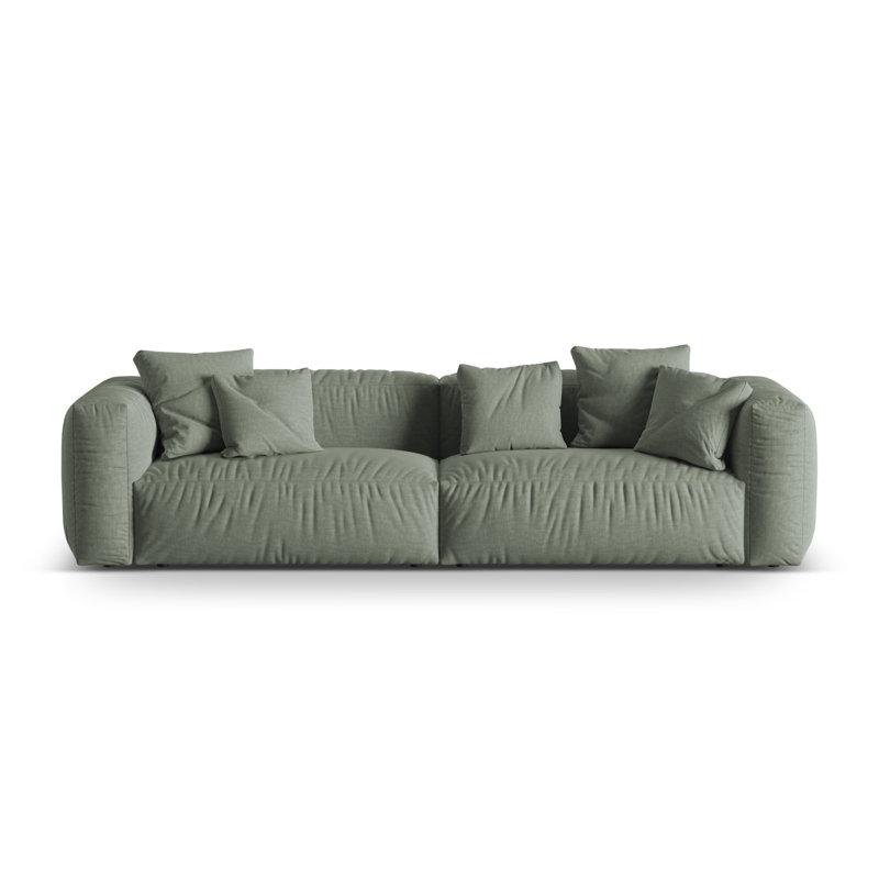 Carlens 4 Seater Sofa, Moss Green, Structured Fabric, 4
