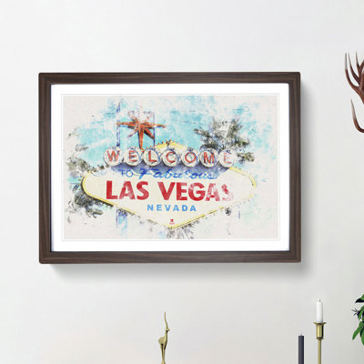 The Welcome to Las Vegas Sign - Picture Frame Painting Print on MDF