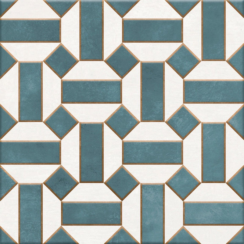 Gothic 10" x 10" Geometric Pattern Porcelain Floor and Wall Tile, Verde